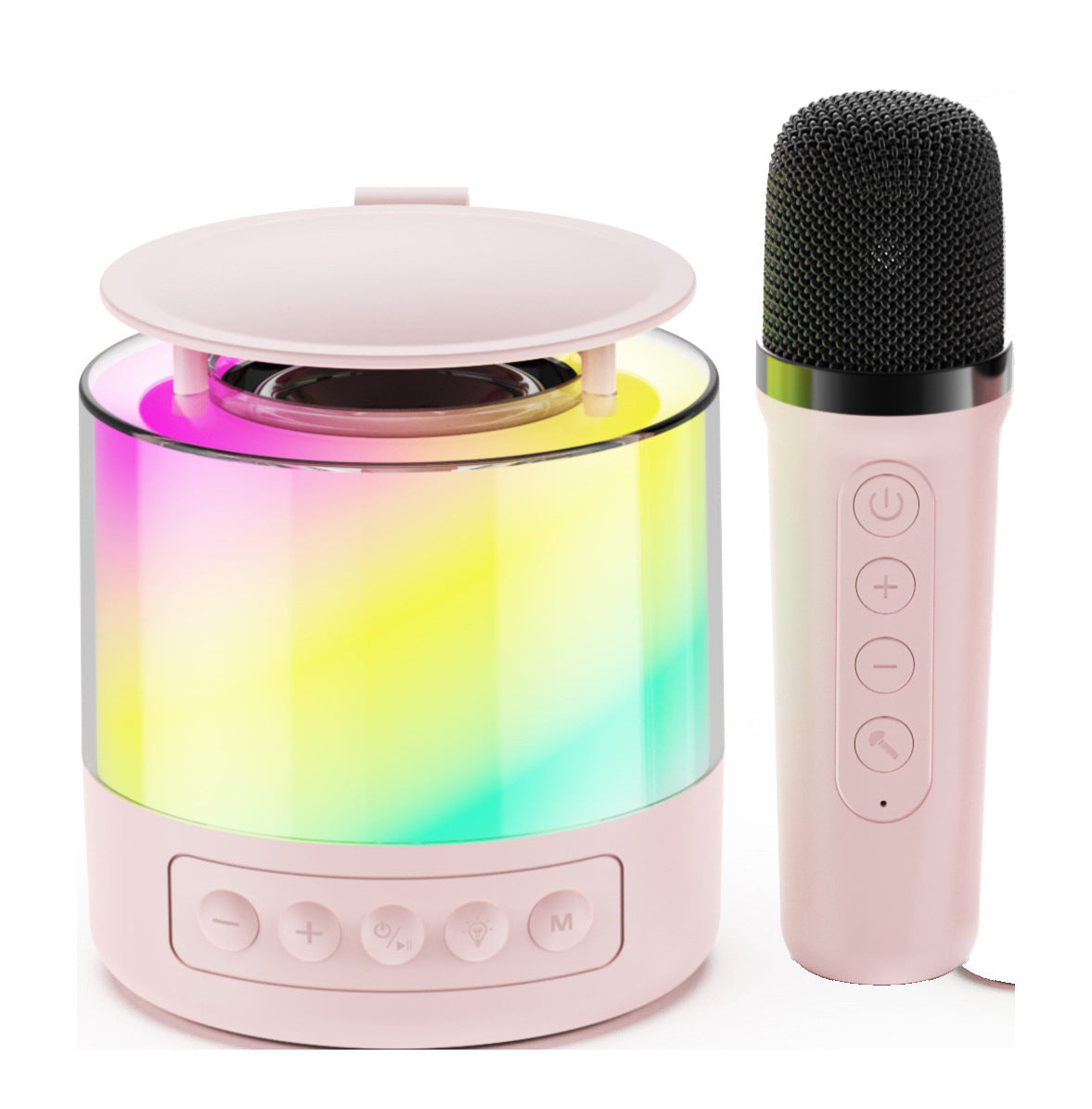 KP-K04 Best-Selling Portable Bluetooth Karaoke Speaker Wireless Microphone Set With Lights Suitable For Outdoors Kids And Home Use In Stock