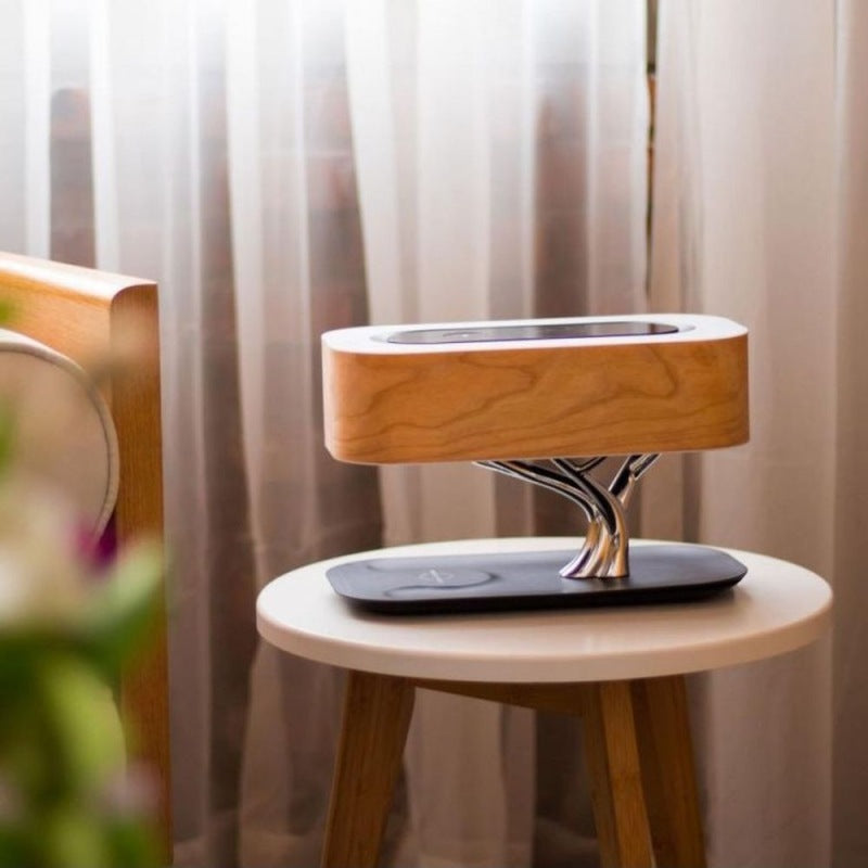 Creative Tree Lamp Bluetooth Speaker Bedside Light With Wireless Charging