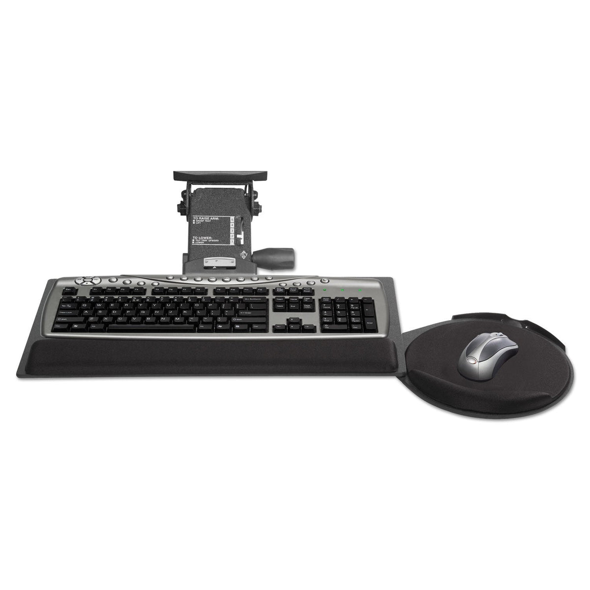 Kelly Computer Supply Leverless Lift N Lock Keyboard Tray, 19w x 10d, Black