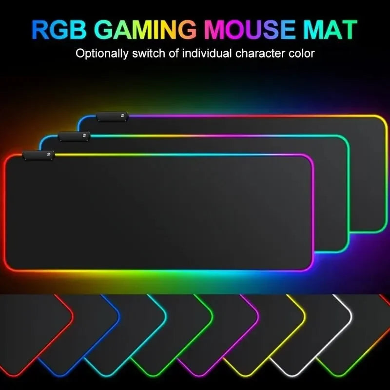 1Pc Fashion Large Gaming Office Work Mouse Pad Light Modes Touch Control Extended Soft Computer Keyboard Mat NonSlip Rubber Base
