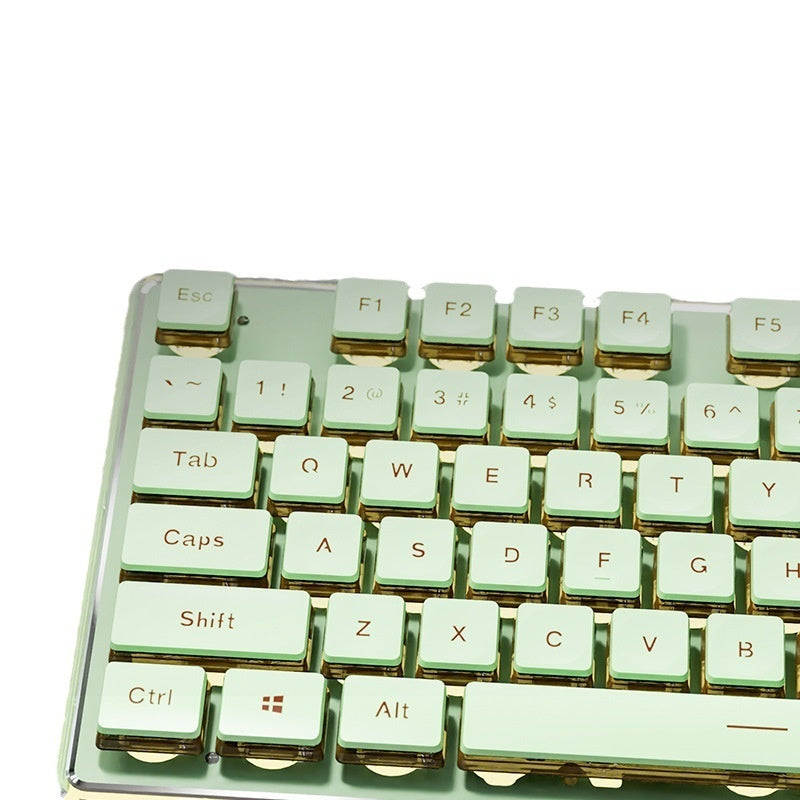 Prewalker V3 Wired Mute Keyboard Mouse Suit Mechanical Feeling Girls Office Typing Wireless Bluetooth Computer