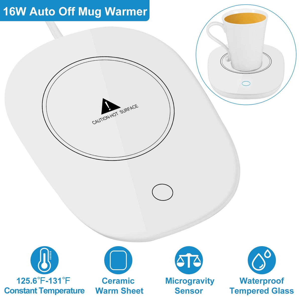Coffee Mug Warmer Cup Warmer Auto Shut Off Coffee Tea Milk Electric Heater Pad Office Home Desk Coffee Mug Warmer Electric Beverage Warmer Mat 125.6 /