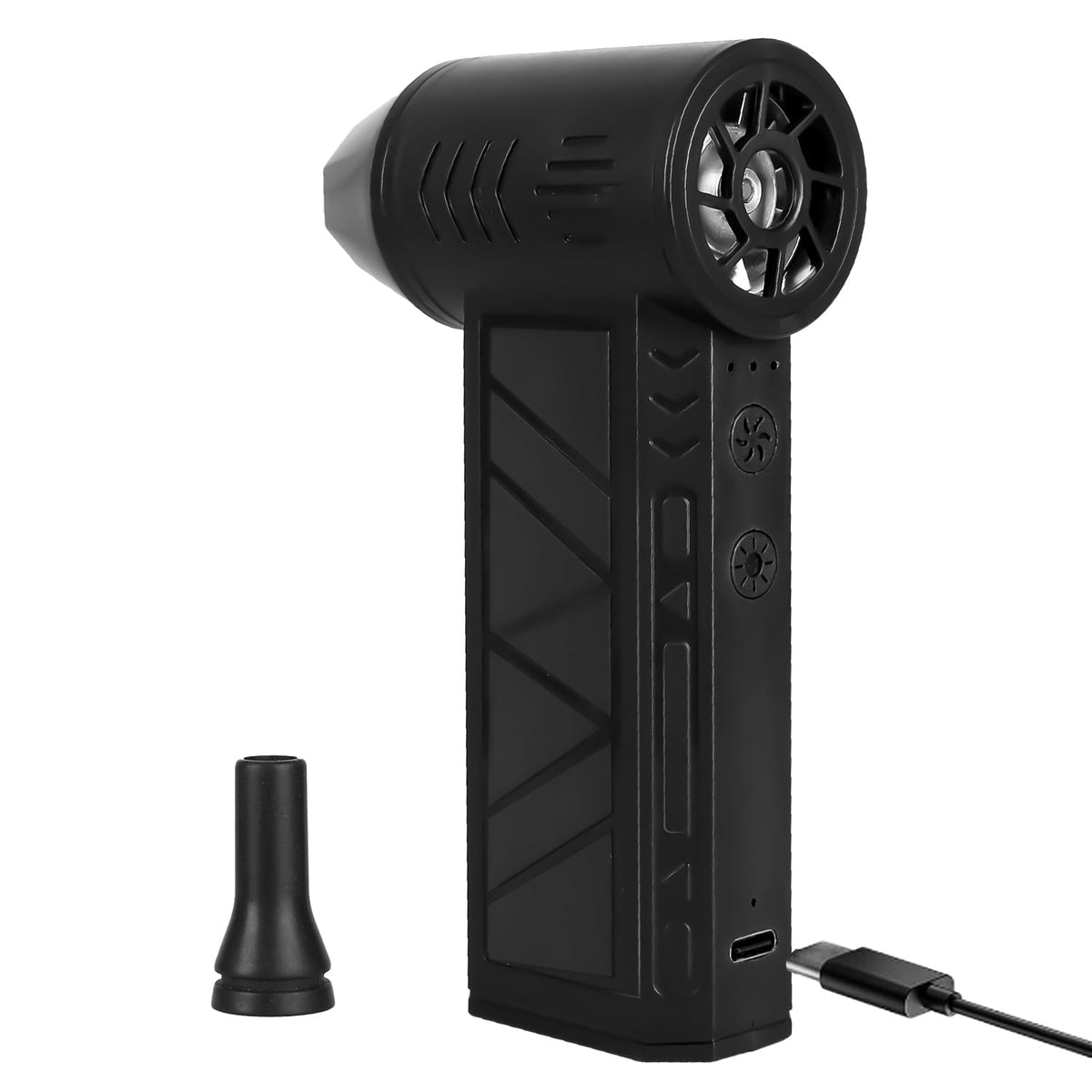 Compressed Air Duster with LED Light Up to 150000RPM Speed for PC Keyboard Cleaning High Speed Rechargeable Cordless Air Blower with 4 Speeds for Home