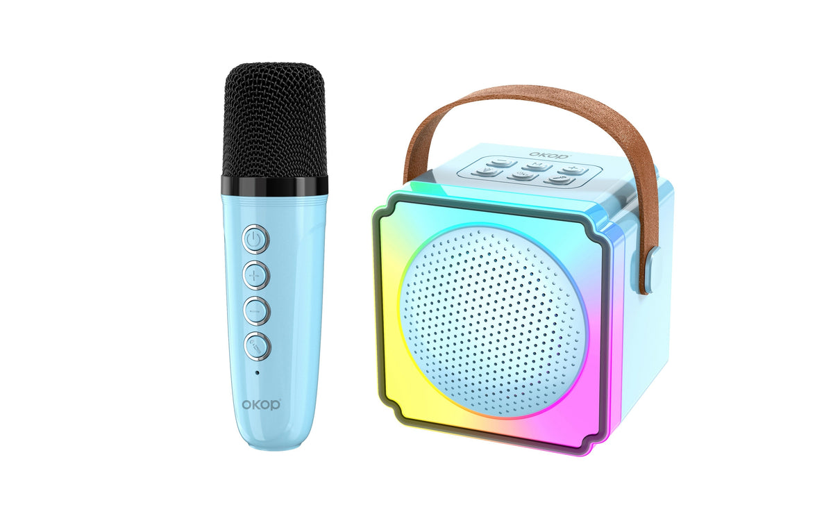 KP-K02 Best-Selling Portable Bluetooth Speaker With Wireless Karaoke Microphone Home Outdoor Use RGB Ambient Lighting In Stock