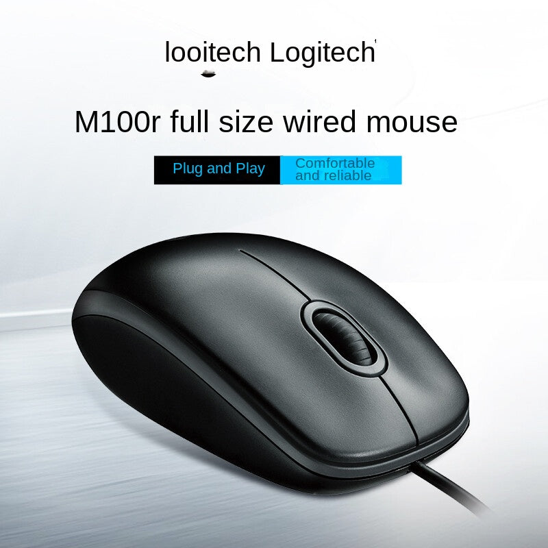 Logitech M100r wired mouse laptop office home universal USB business mouse