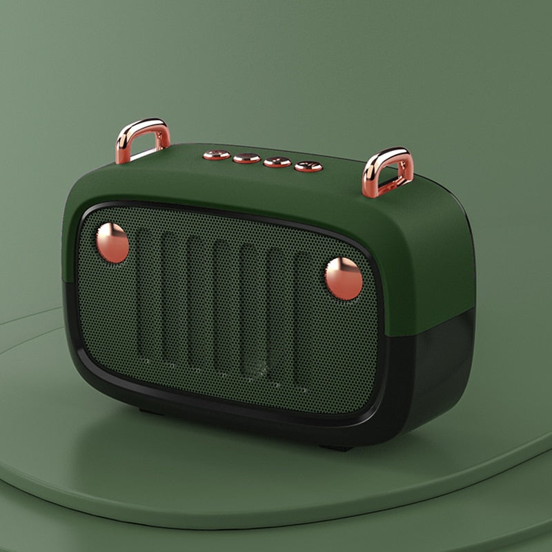 Cool Vintage Portable Bluetooth V5.0 Speaker Long Worktime Outdoor Loudspeaker Support TF Card/U Disk/FM Wireless Subwoofer