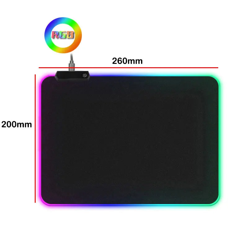 LED Light Gaming Mouse Pad RGB Large Keyboard Cover Non-Slip Rubber Base Computer Carpet Desk Mat PC Game Mouse Pad