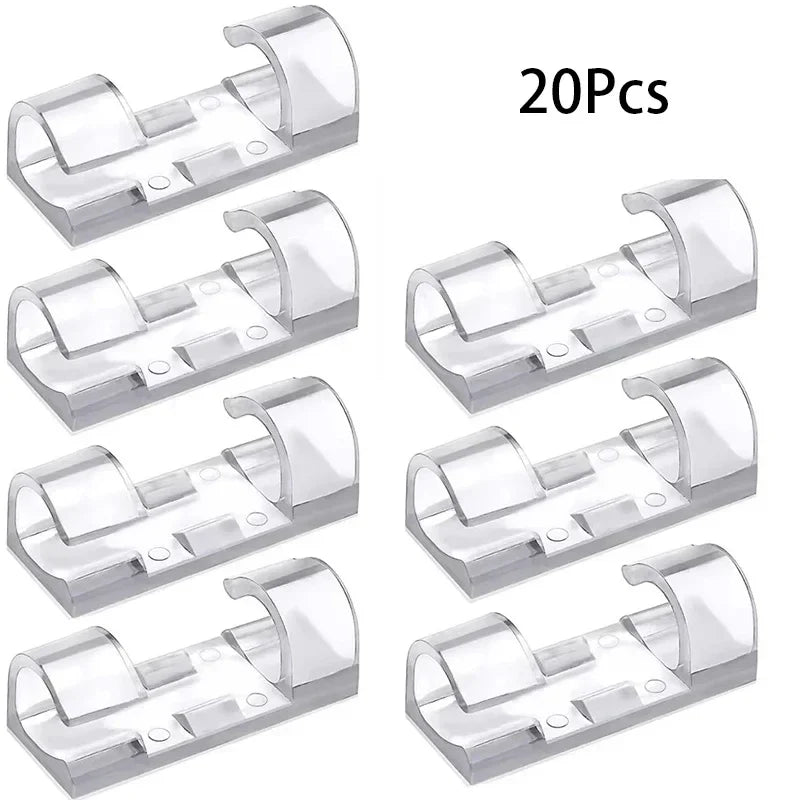 20 40PCS Cable Clips Organizer Wire Management Holder USB Charging Data Cable Spool Wall Mount Hook for Home Office