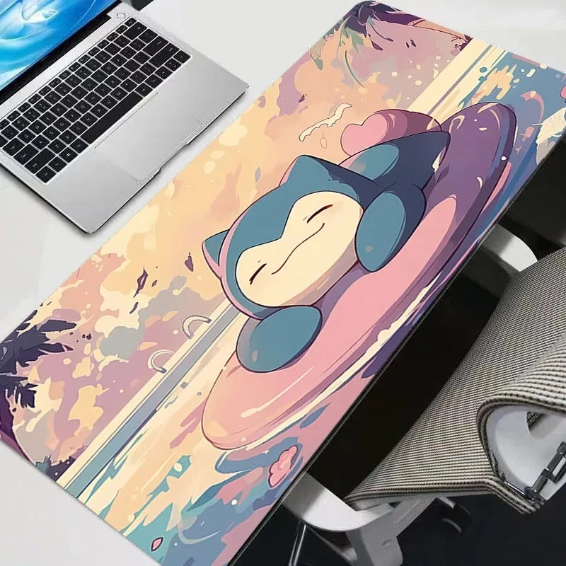 Mouse Pad P-pokemon Snorlax Large Keyboard Mousedesk Pad Non-slip Rubber Gaming Mousepad Laptop Mouse Carpet Game Table Mat