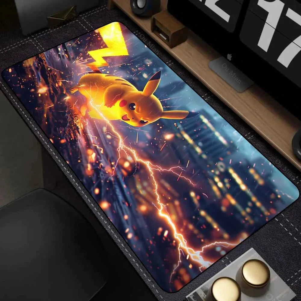 Leather Mouse Pad Pokemon Pikachu Mouse Mat Desk Mousepad For LOL Lockedge Large Gaming Accessories Computer Gamer Keyboard Pad