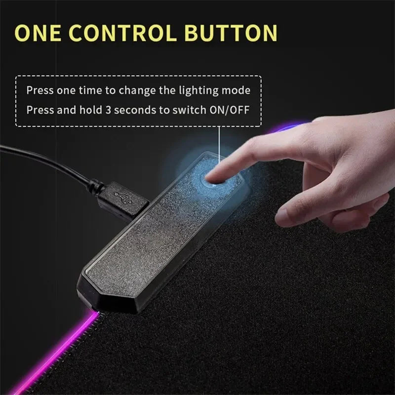 Arcane Jinx LOL Mouse Pad  RGB Keyboard Cover Colorful MousePad LED Light E-sports Mousepad Computer Gamer Glow Long Desk Mat