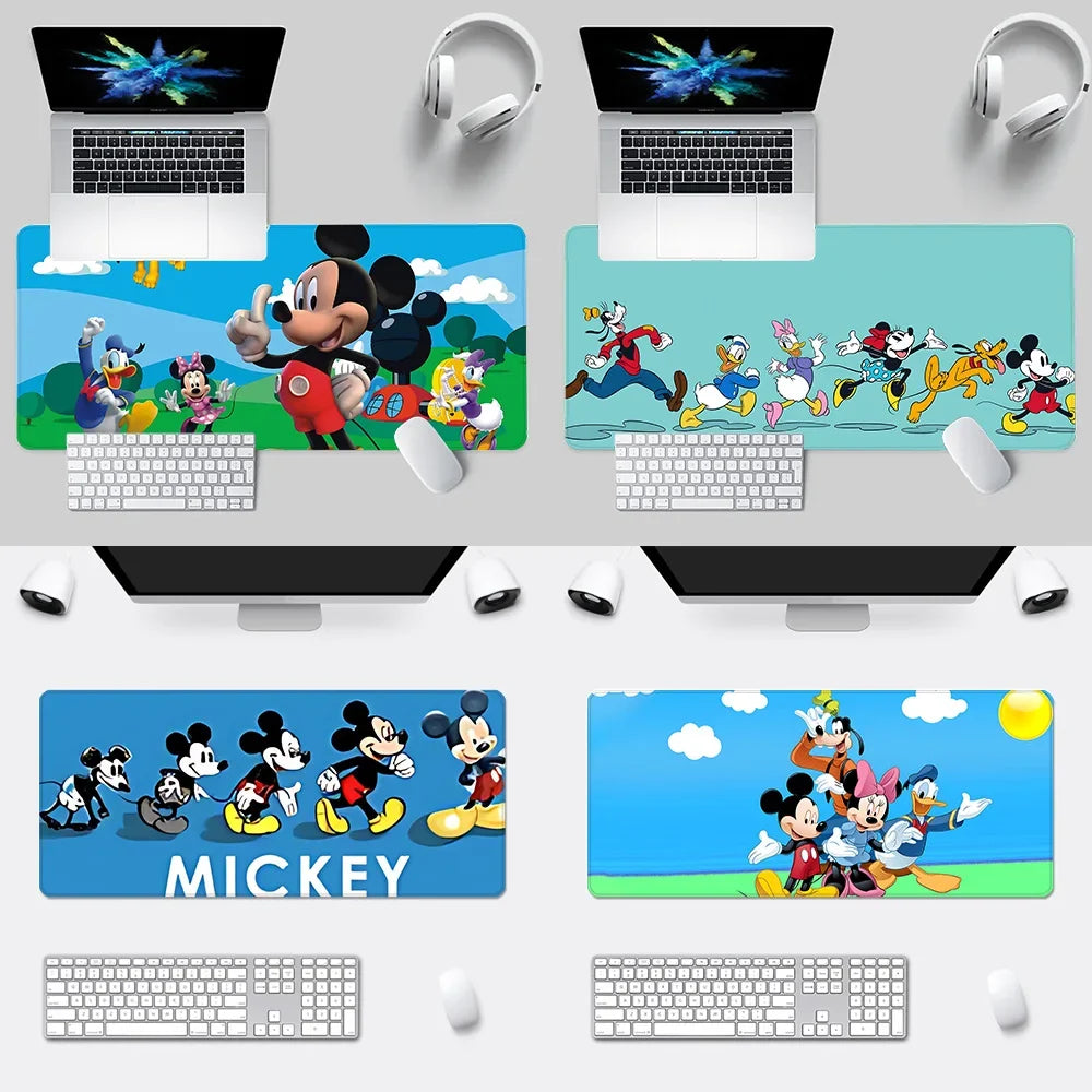 Cute Anime Mickey Minnie Mousepad HD Printing Computer Gamers Locking Edge Non-slip Mouse Pad XXL90x40cm Keyboard PC Desk Pad