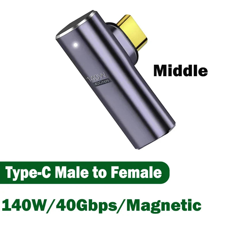 USB4.0 Magnetic Adapter USB C To Type C 40Gbps 140W 100W Fast Charging Magnet Converter