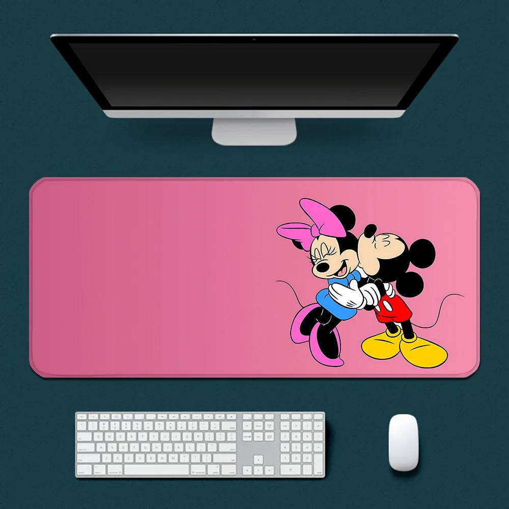 Cute Anime Mickey Minnie Mousepad HD Printing Computer Gamers Locking Edge Non-slip Mouse Pad XXL90x40cm Keyboard PC Desk Pad