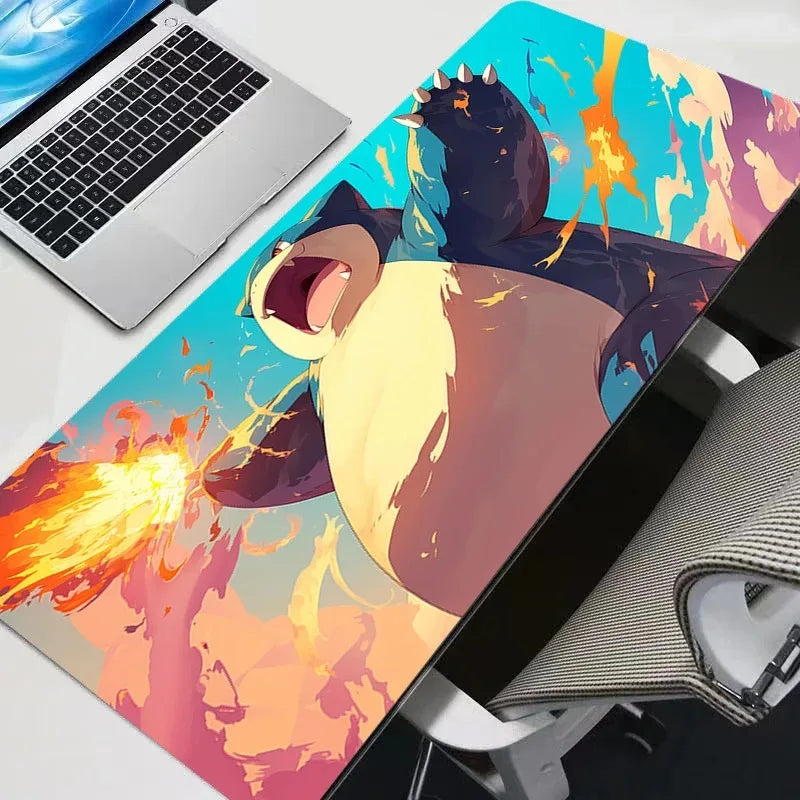 Mouse Pad P-pokemon Snorlax Large Keyboard Mousedesk Pad Non-slip Rubber Gaming Mousepad Laptop Mouse Carpet Game Table Mat