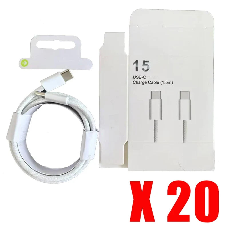 USB Type C to Type C PD 100W Fast Charging Cable with E-Marker C to C Data Cable For iPhone 16 15 Pro Max Xiaomi Samsung Huawei