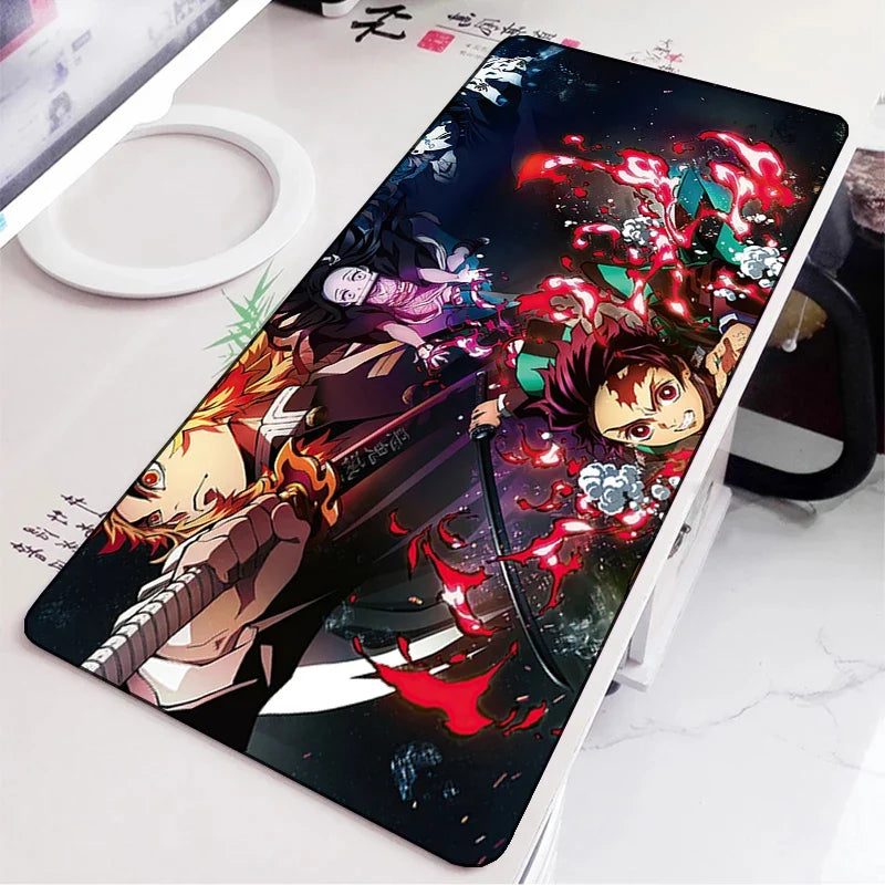 Demon Slayer Gaming Mouse Pad Rubber Mat Deskmat Keyboard Pads Cartoon Cute Mousepad Kawaii Pc Accessories Anime Mouse Mats Xxl
