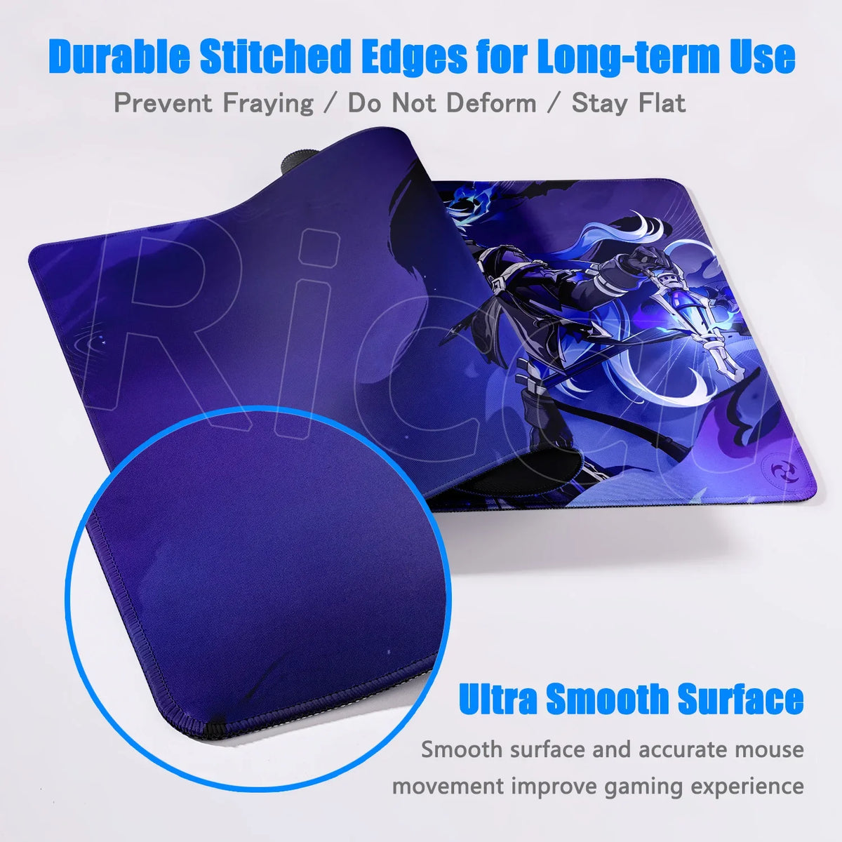 New Cool Wallpaper Genshin Impact Flins Mousepads Computer Gaming Lock Edge Laptop PC Desk Mat Natural Rubber Keyboard Mouse Pad