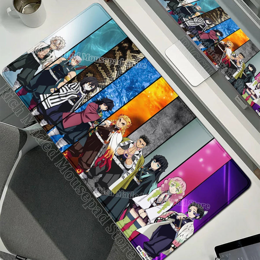 Anime Large Mouse Pad Demon Slayer Mousepad PC XXL Table Mat Office Accessories Laptop Extended Deskmat Rubber Lockedge Mousemat