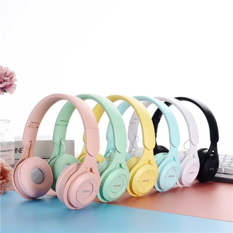 Y08 Wireless Bluetooth Headphone  Macaron Headphones Stereo Headband Gaming Headset with Mic Gamer Girl Gift for Mobile Tablet