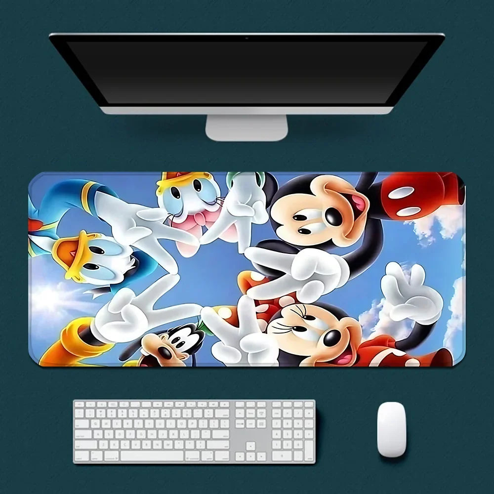 Cute Anime Mickey Minnie Mousepad HD Printing Computer Gamers Locking Edge Non-slip Mouse Pad XXL90x40cm Keyboard PC Desk Pad