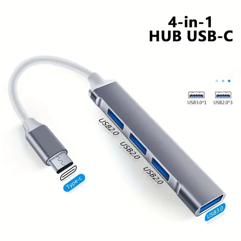 USB HUB Extender 4 Port Splitter Adapter OTG Docking Station For Phone Macbook Pro 13 15 Air PC Laptop Computer Hub