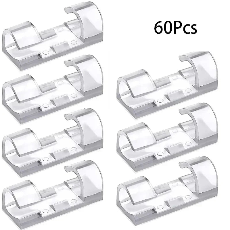 20 40PCS Cable Clips Organizer Wire Management Holder USB Charging Data Cable Spool Wall Mount Hook for Home Office