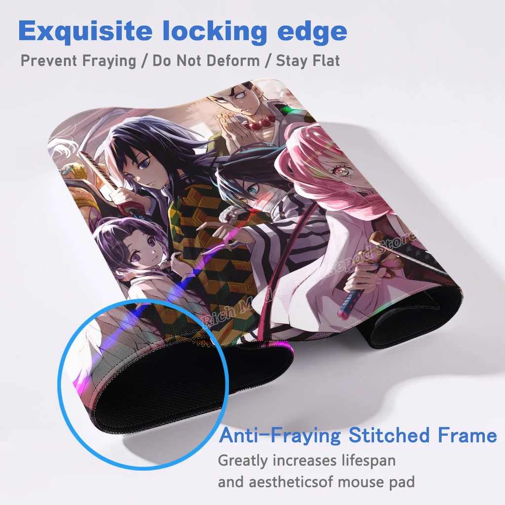 Anime Large Mouse Pad Demon Slayer Mousepad PC XXL Table Mat Office Accessories Laptop Extended Deskmat Rubber Lockedge Mousemat