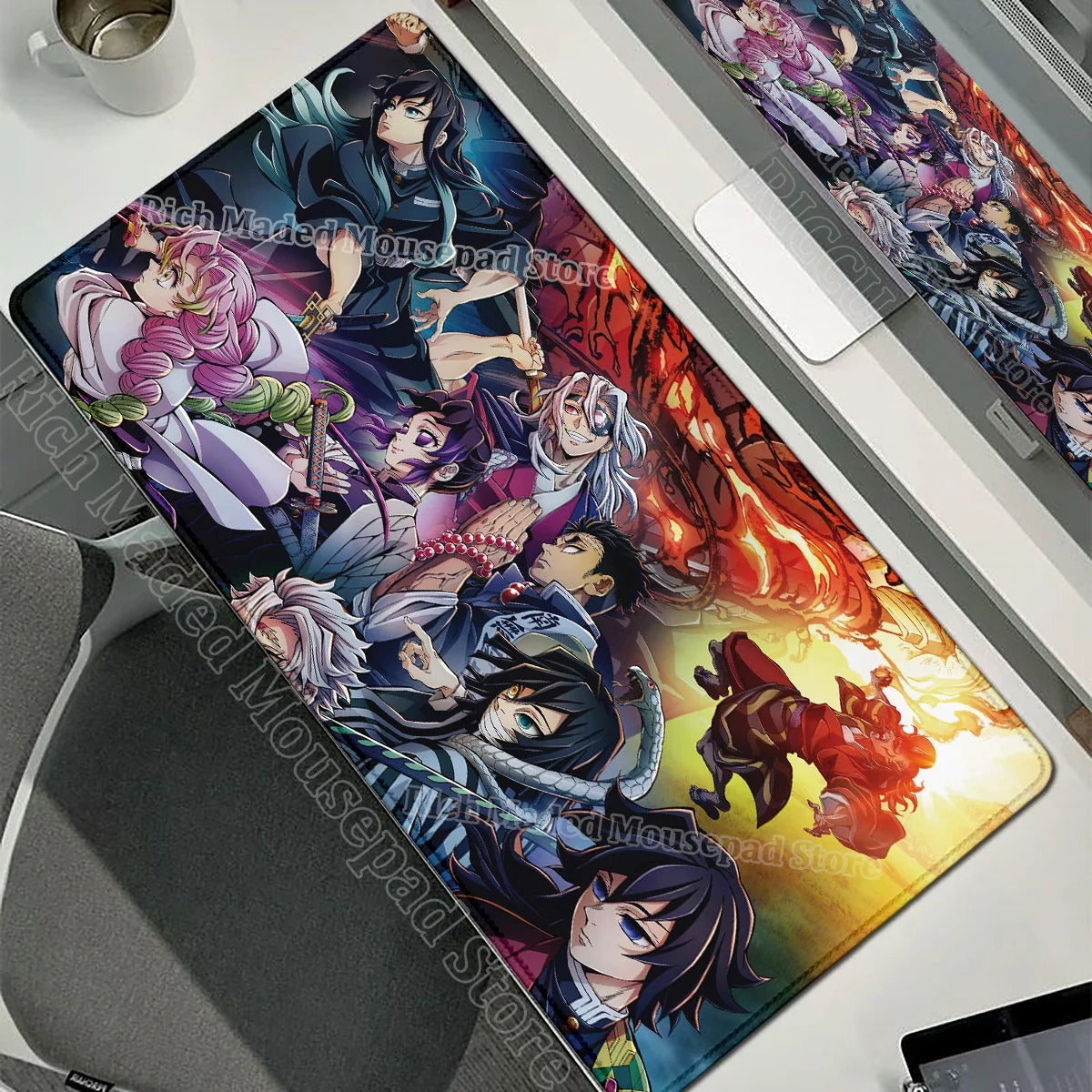 Anime Large Mouse Pad Demon Slayer Mousepad PC XXL Table Mat Office Accessories Laptop Extended Deskmat Rubber Lockedge Mousemat