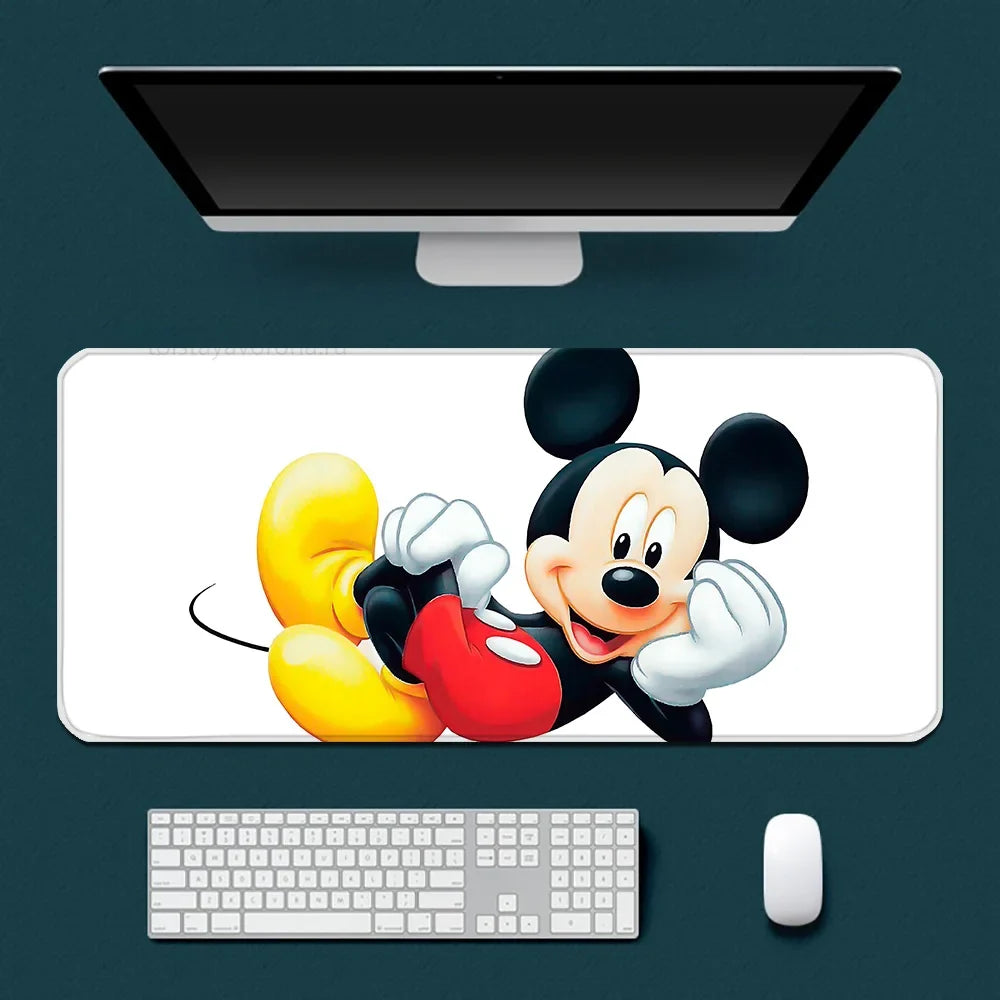 Cute Anime Mickey Minnie Mousepad HD Printing Computer Gamers Locking Edge Non-slip Mouse Pad XXL90x40cm Keyboard PC Desk Pad