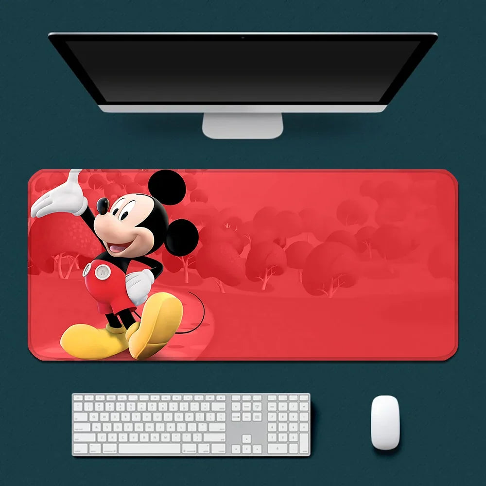 Cute Anime Mickey Minnie Mousepad HD Printing Computer Gamers Locking Edge Non-slip Mouse Pad XXL90x40cm Keyboard PC Desk Pad