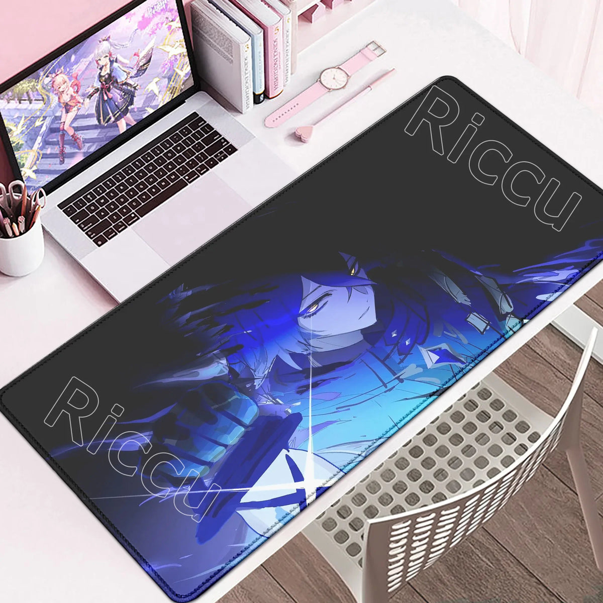 New Cool Wallpaper Genshin Impact Flins Mousepads Computer Gaming Lock Edge Laptop PC Desk Mat Natural Rubber Keyboard Mouse Pad