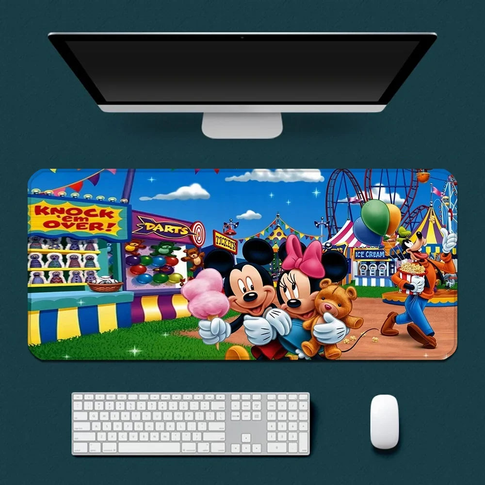 Cute Cartoon Mickey Minnie Mousepad HD Printing Computer Gamers Locking Edge Non-slip Mouse Pad XXL90x40cm Keyboard PC Desk Pad