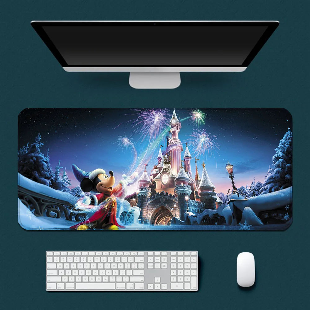 Cute Cartoon Mickey Minnie Mousepad HD Printing Computer Gamers Locking Edge Non-slip Mouse Pad XXL90x40cm Keyboard PC Desk Pad