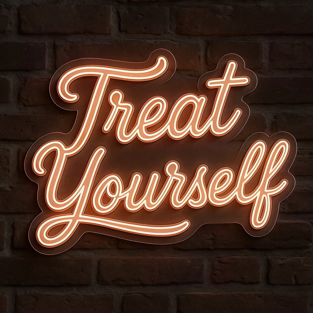 Treat Yourself Pink LED Neon Sign