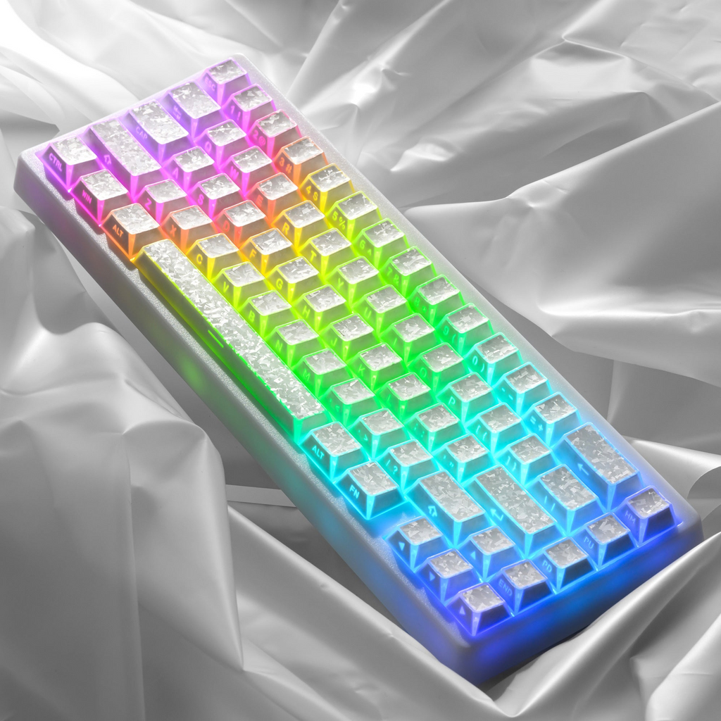 XVX PRISM Forged Carbon Shine-Through Cherry Profile 136-Key PBT Keyca ...