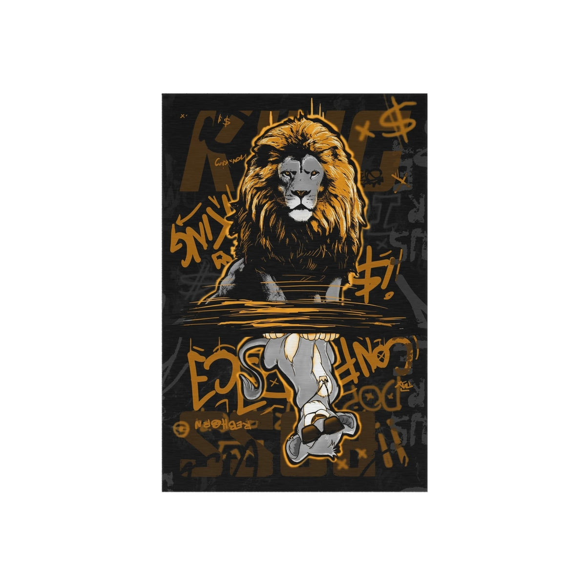 Confidence is King Black & Gold Motivational Rug