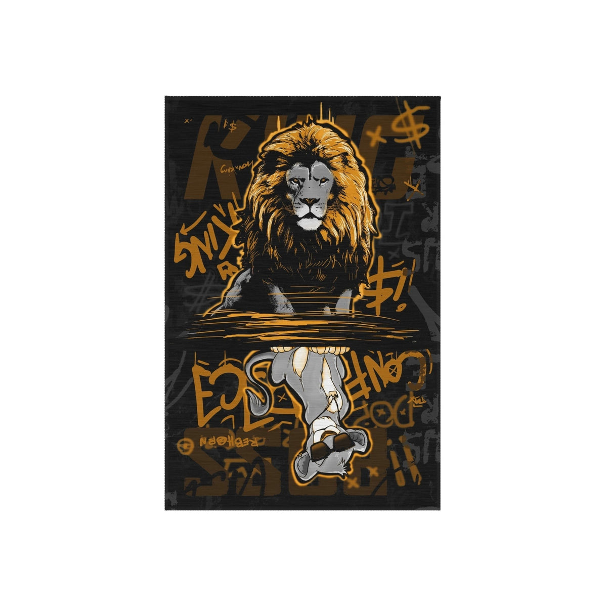 Confidence is King Black & Gold Motivational Rug