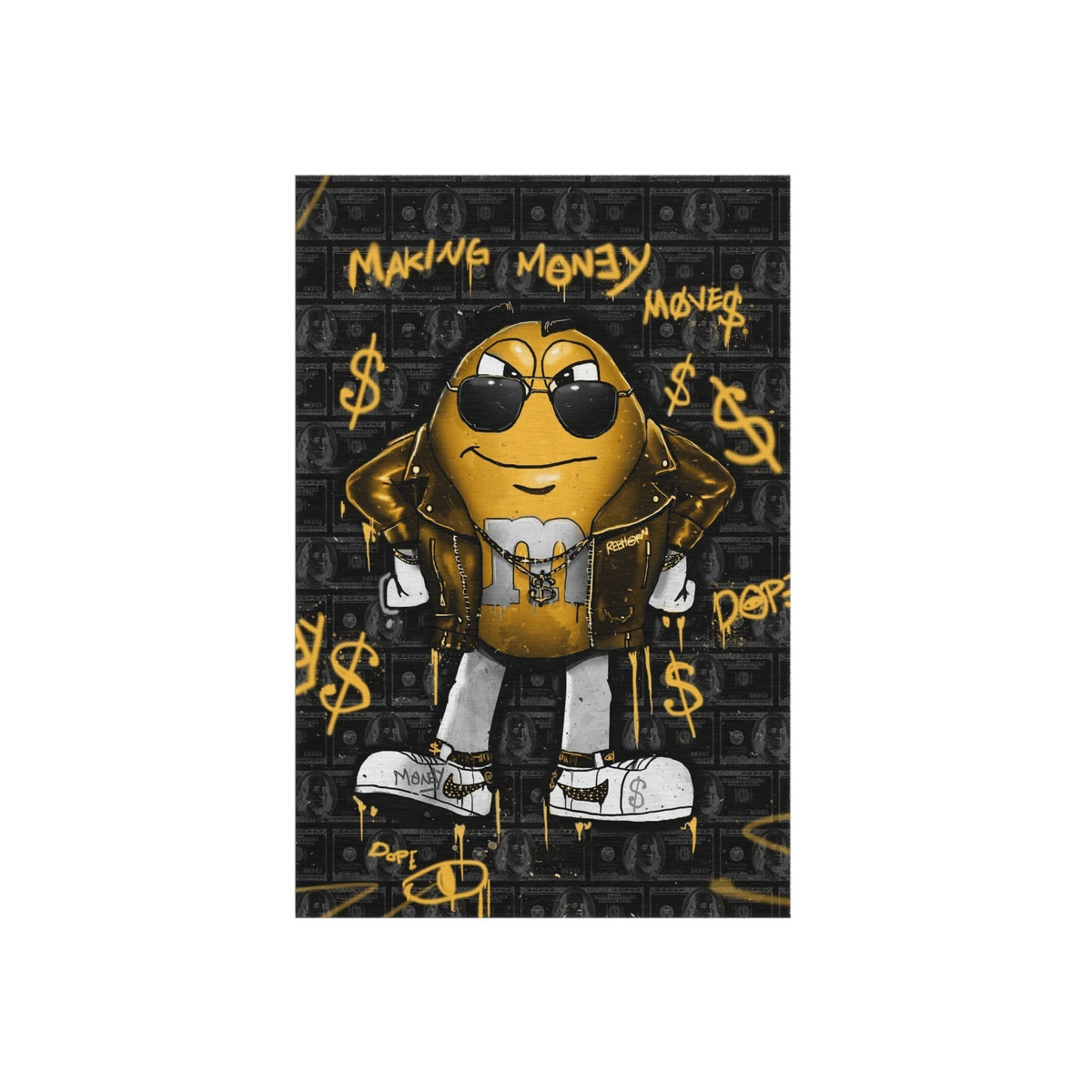 Making Money Moves Black & Yellow Motivational Rug