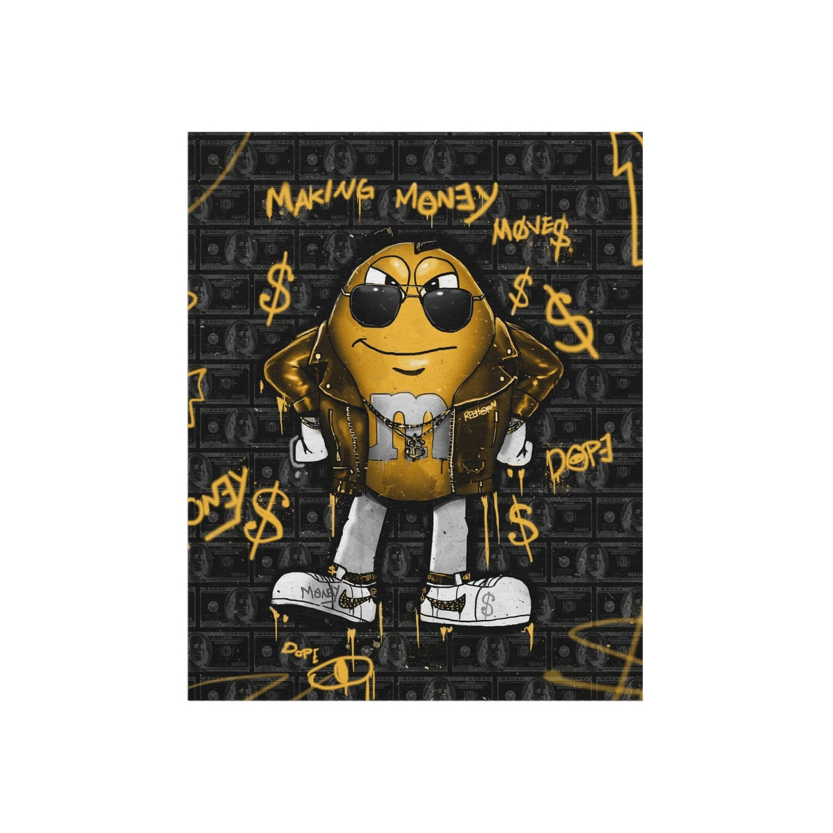 Making Money Moves Black & Yellow Motivational Rug