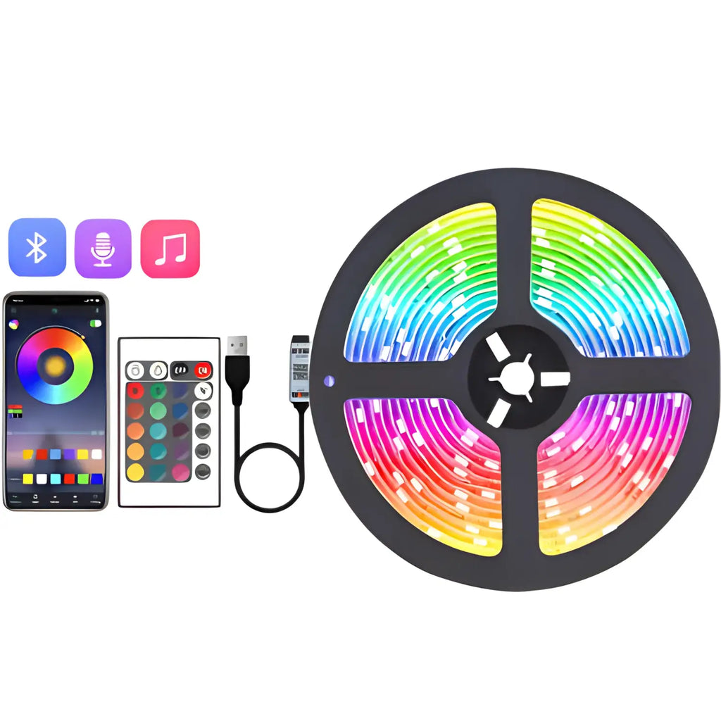 Smart LED Lights Bluetooth RGB Strip with Remote Control