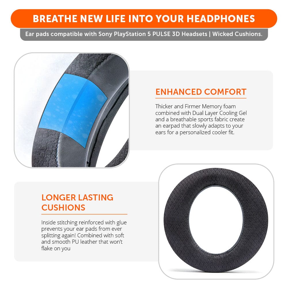 WC FreeZe Pulse 3D - Cooling Gel Earpads For PS5 Pulse 3D Headset